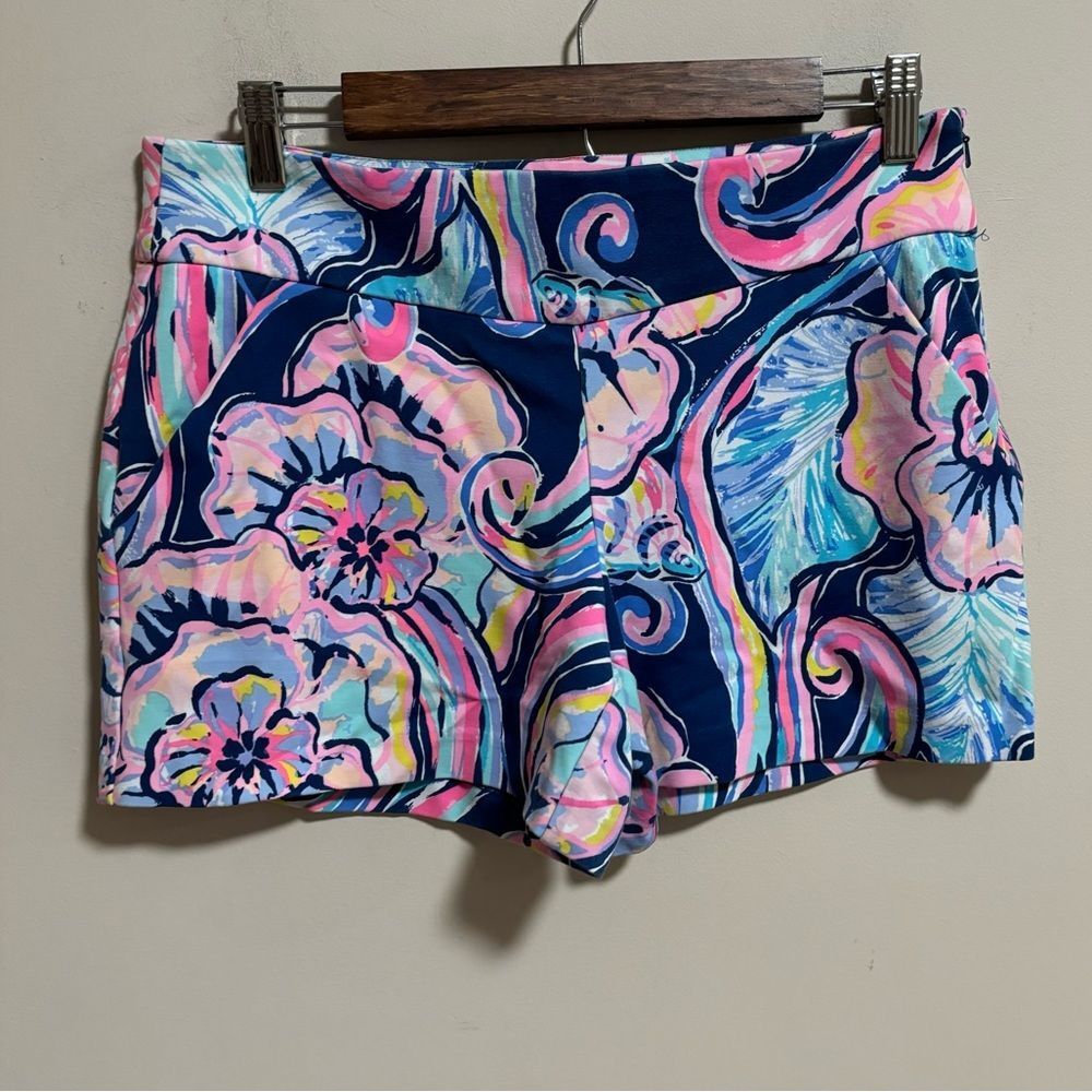 Lilly Pulitzer Makenna Ponte Pull On Shorts in Nauti Navy Boho Bateau Size 4
